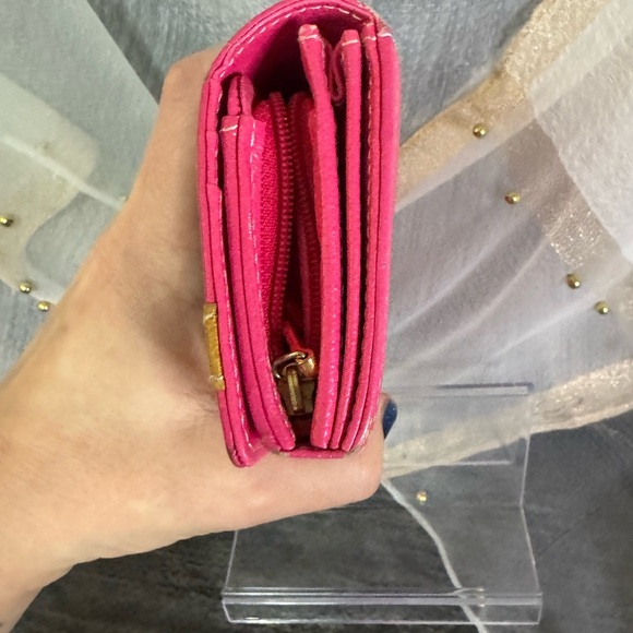 Samantha Thavasa Pink and Brown Wallet with Gold Accents - Picture 5 of 10